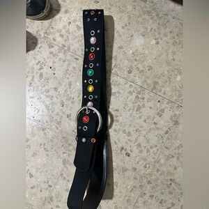 Black Belt with Colorful Gem Accents
